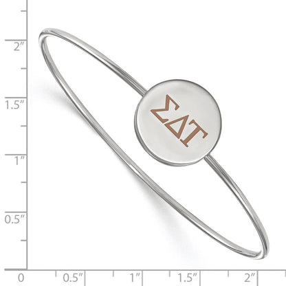 Sterlingsilber Rhodiniert Logoart Sigma Delta Tau Emailliert Schieber auf Armreif Armband