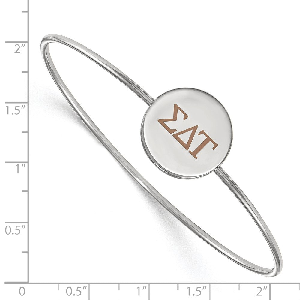 Sterlingsilber Rhodiniert Logoart Sigma Delta Tau Emailliert Schieber auf Armreif Armband