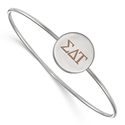 Sterlingsilber Rhodiniert Logoart Sigma Delta Tau Emailliert Schieber auf Armreif Armband