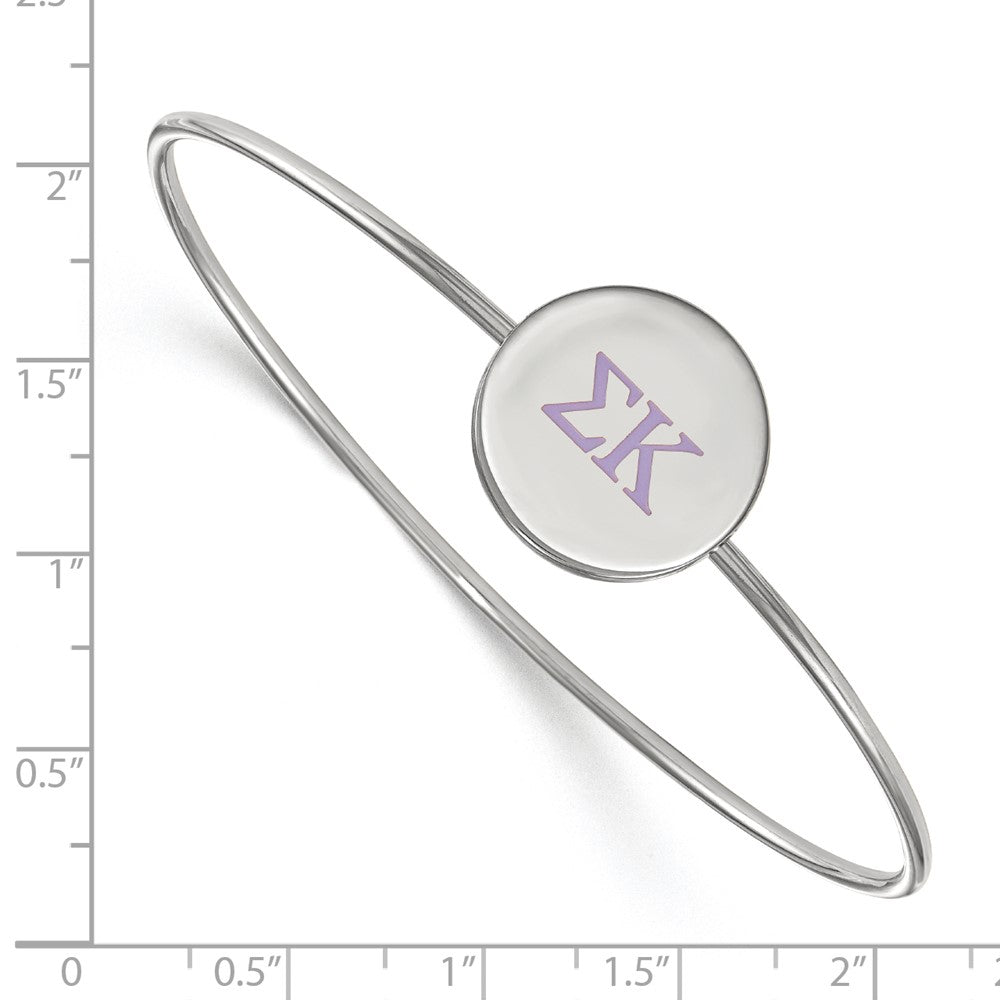 Sterlingsilber Rhodiniert Logoart Sigma Kappa Emailliert Schieber auf Armreif Armband