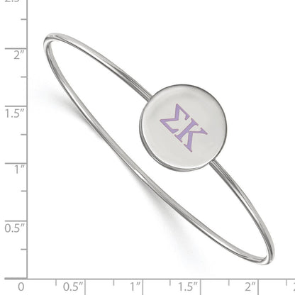 Sterlingsilber Rhodiniert Logoart Sigma Kappa Emailliert Schieber auf Armreif Armband
