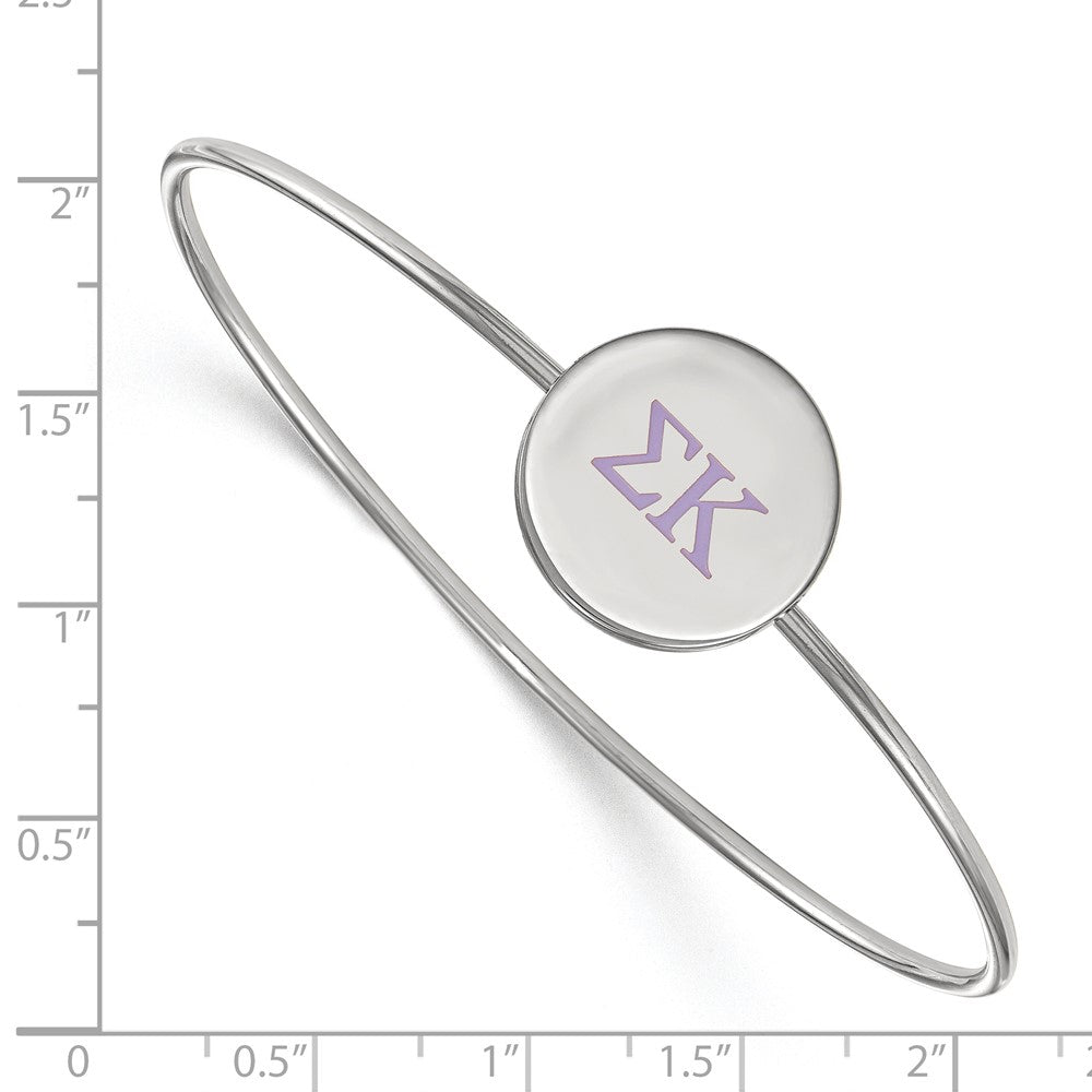 Sterlingsilber Rhodiniert Logoart Sigma Kappa Emailliert Schieber auf Armreif Armband