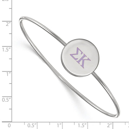 Sterlingsilber Rhodiniert Logoart Sigma Kappa Emailliert Schieber auf Armreif Armband