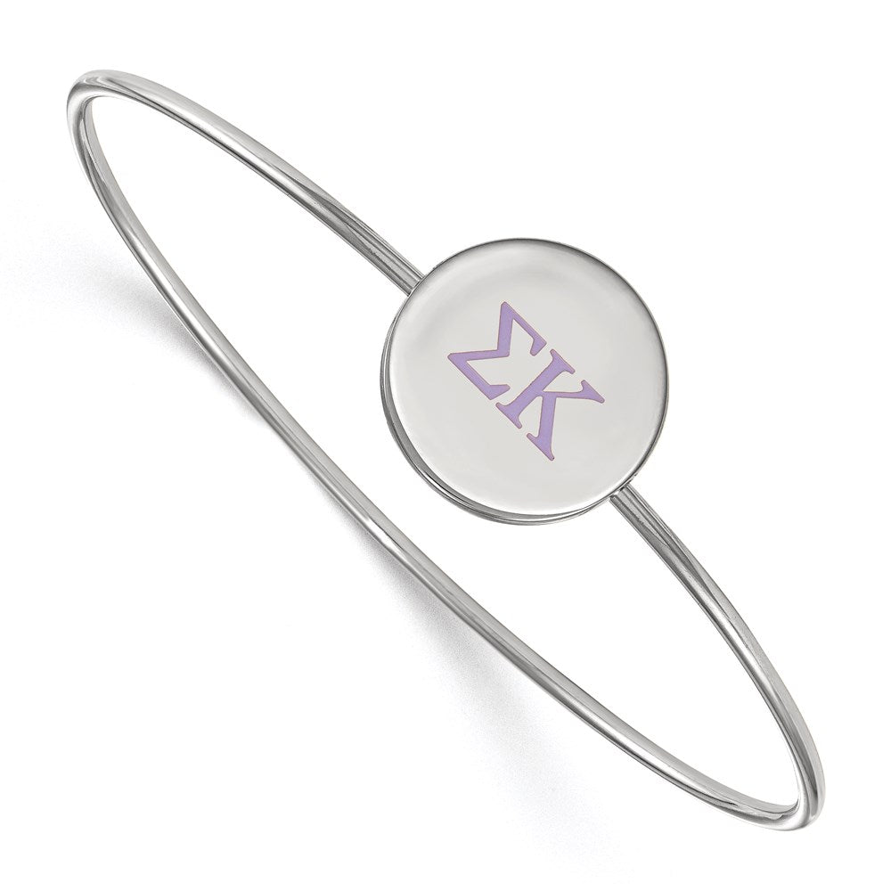 Sterlingsilber Rhodiniert Logoart Sigma Kappa Emailliert Schieber auf Armreif Armband
