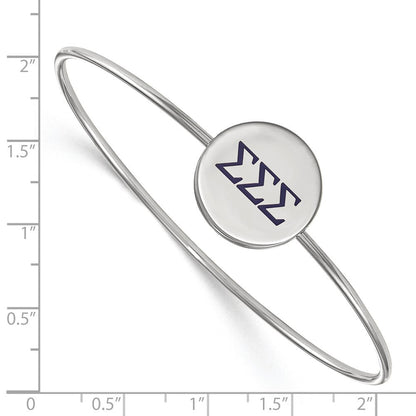 Sterlingsilber S. Rhodiniert Logoart Sigma Emailliert Schieber auf Armreif Armband