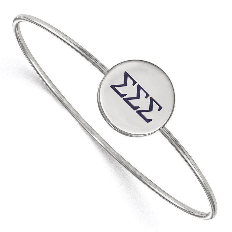 Sterlingsilber S. Rhodiniert Logoart Sigma Emailliert Schieber auf Armreif Armband