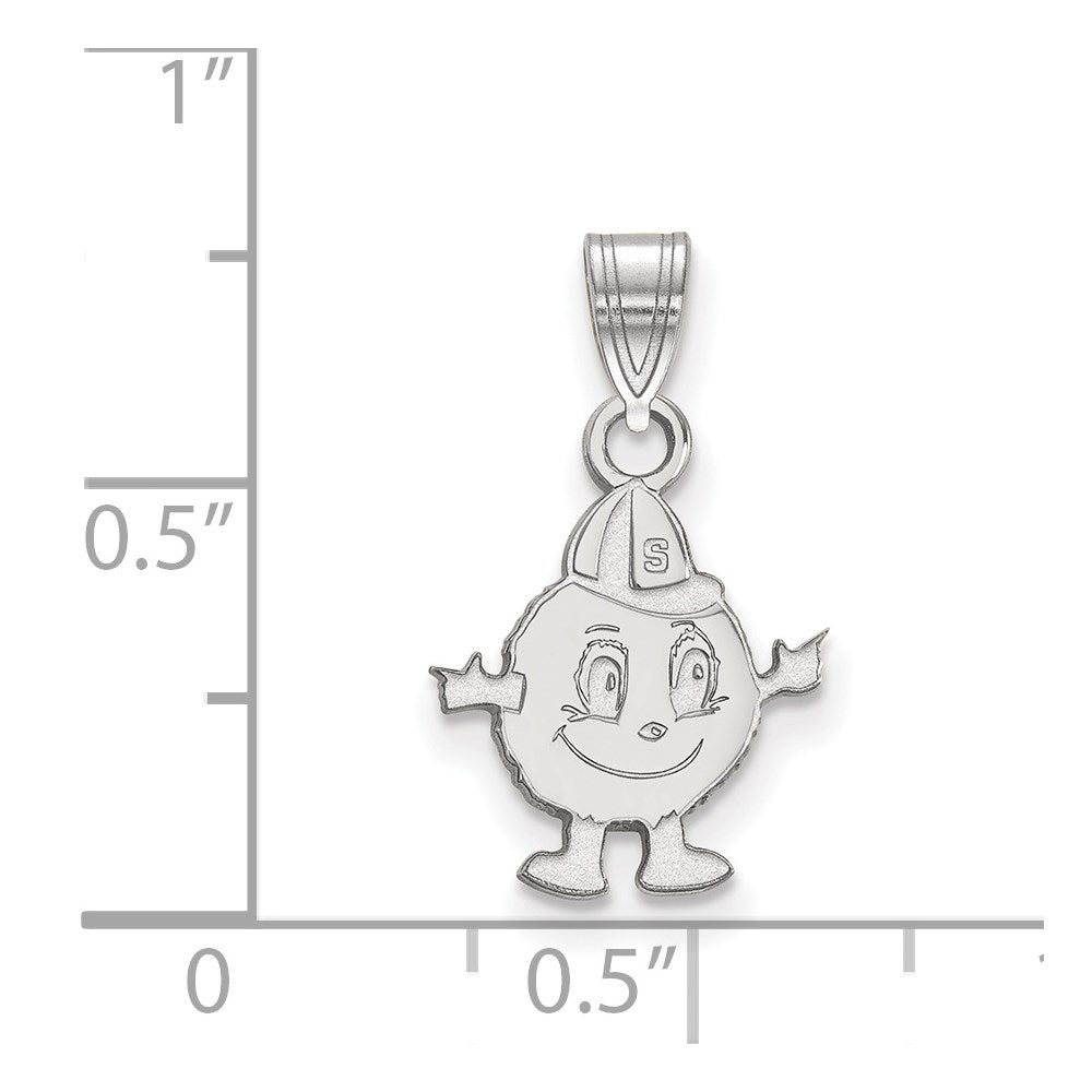 Sterlingsilber Rhodiniert Logoart Syracuse University Mascot Klein Anhänger