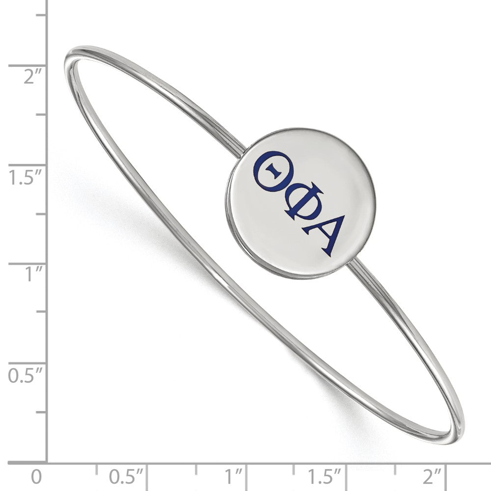 Sterlingsilber Rhodiniert Logoart Theta Phi Alpha Emailliert Schieber auf Armreif Armband