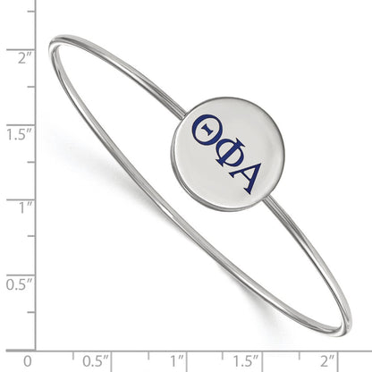 Sterlingsilber Rhodiniert Logoart Theta Phi Alpha Emailliert Schieber auf Armreif Armband