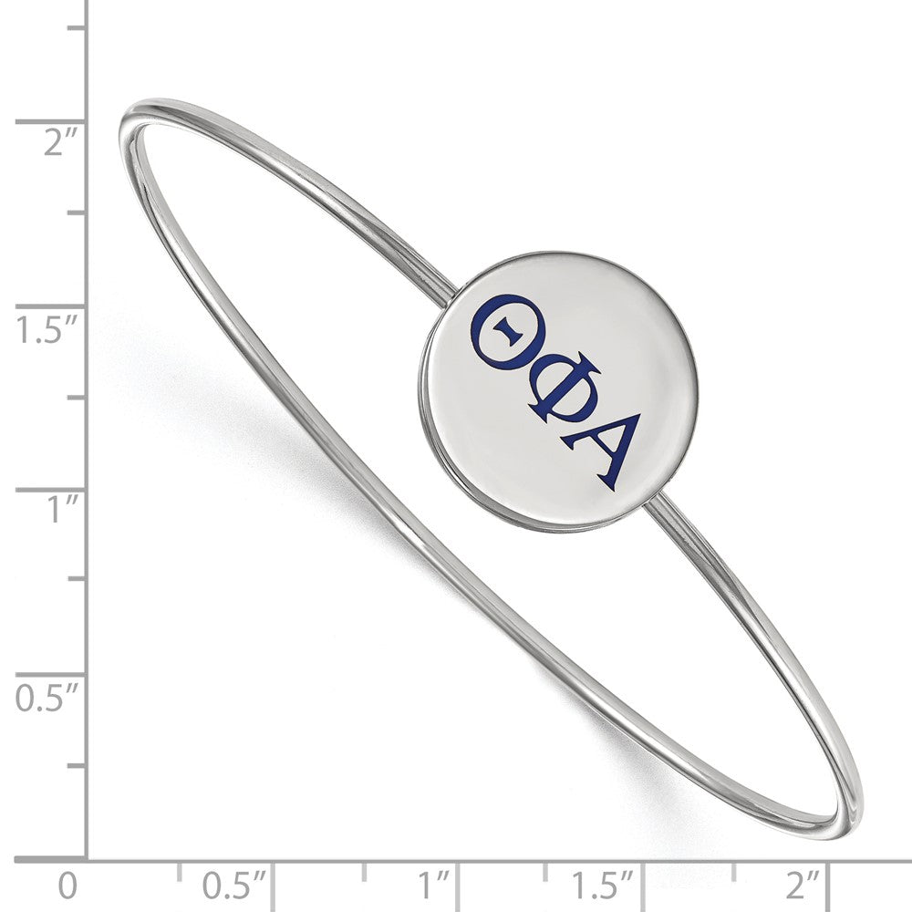 Sterlingsilber Rhodiniert Logoart Theta Phi Alpha Emailliert Schieber auf Armreif Armband