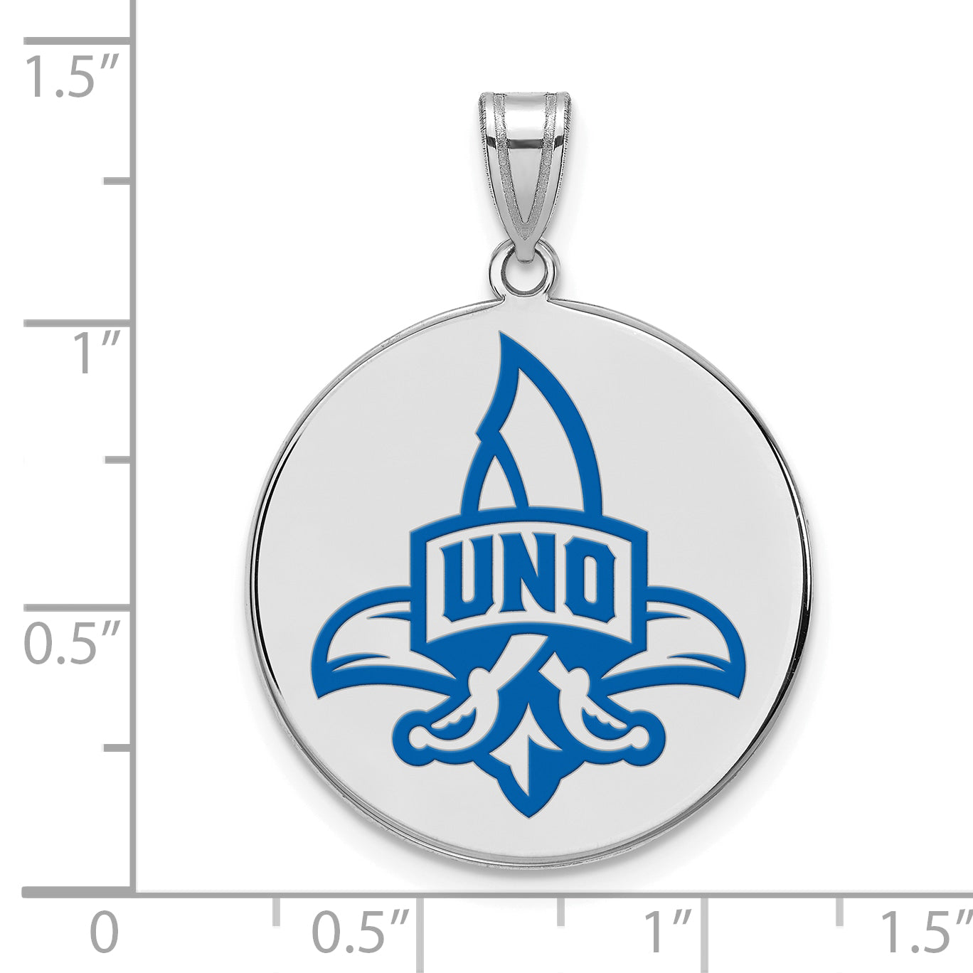 Sterlingsilber Rhodiniert Logoart University Of New Orleans Privateers Extra Groß Emailliert Plättchen Anhänger