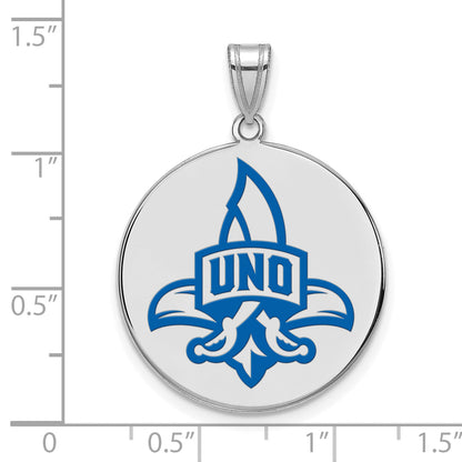 Sterlingsilber Rhodiniert Logoart University Of New Orleans Privateers Extra Groß Emailliert Plättchen Anhänger