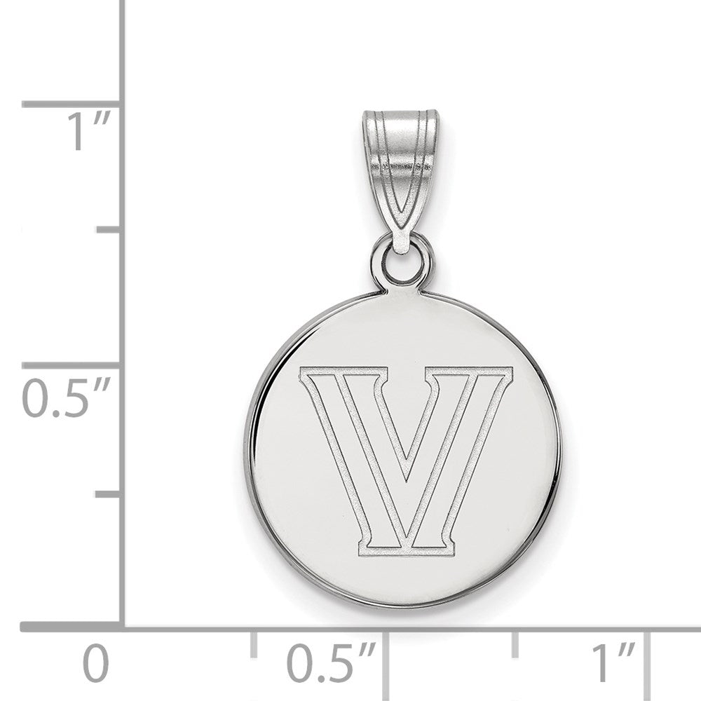Sterlingsilber Rhodiniert Logoart Villanova University Buchstabe V Mittel Plättchen Anhänger