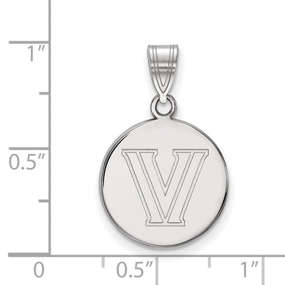 10K Weißgold Logoart Villanova University Buchstabe V Mittel Plättchen Anhänger