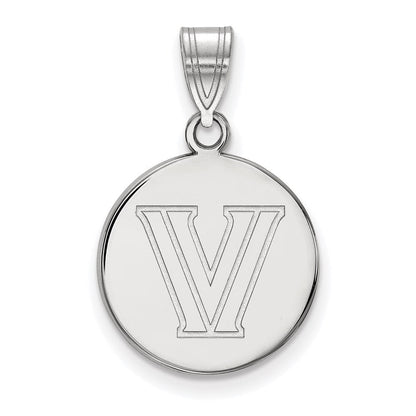 Sterlingsilber Rhodiniert Logoart Villanova University Buchstabe V Mittel Plättchen Anhänger