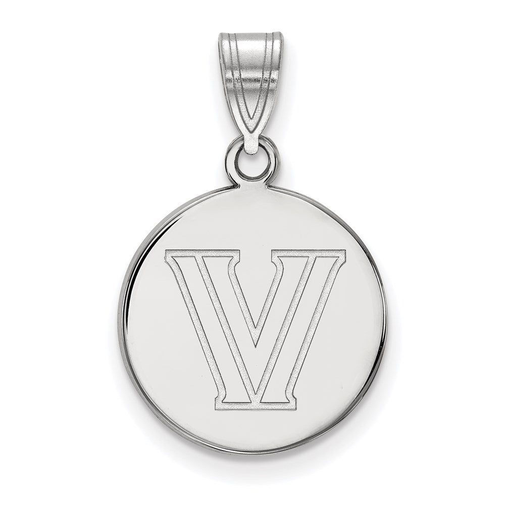 14K Weißgold Logoart Villanova University Buchstabe V Mittel Plättchen Anhänger