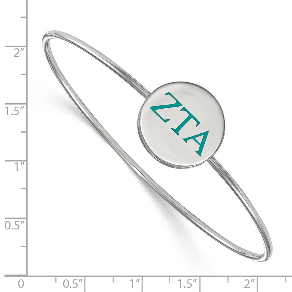 Sterlingsilber Rhodiniert Logoart Zeta Tau Alpha Emailliert Schieber auf Armreif Armband