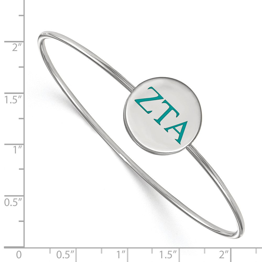 Sterlingsilber Rhodiniert Logoart Zeta Tau Alpha Emailliert Schieber auf Armreif Armband