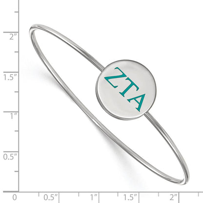 Sterlingsilber Rhodiniert Logoart Zeta Tau Alpha Emailliert Schieber auf Armreif Armband