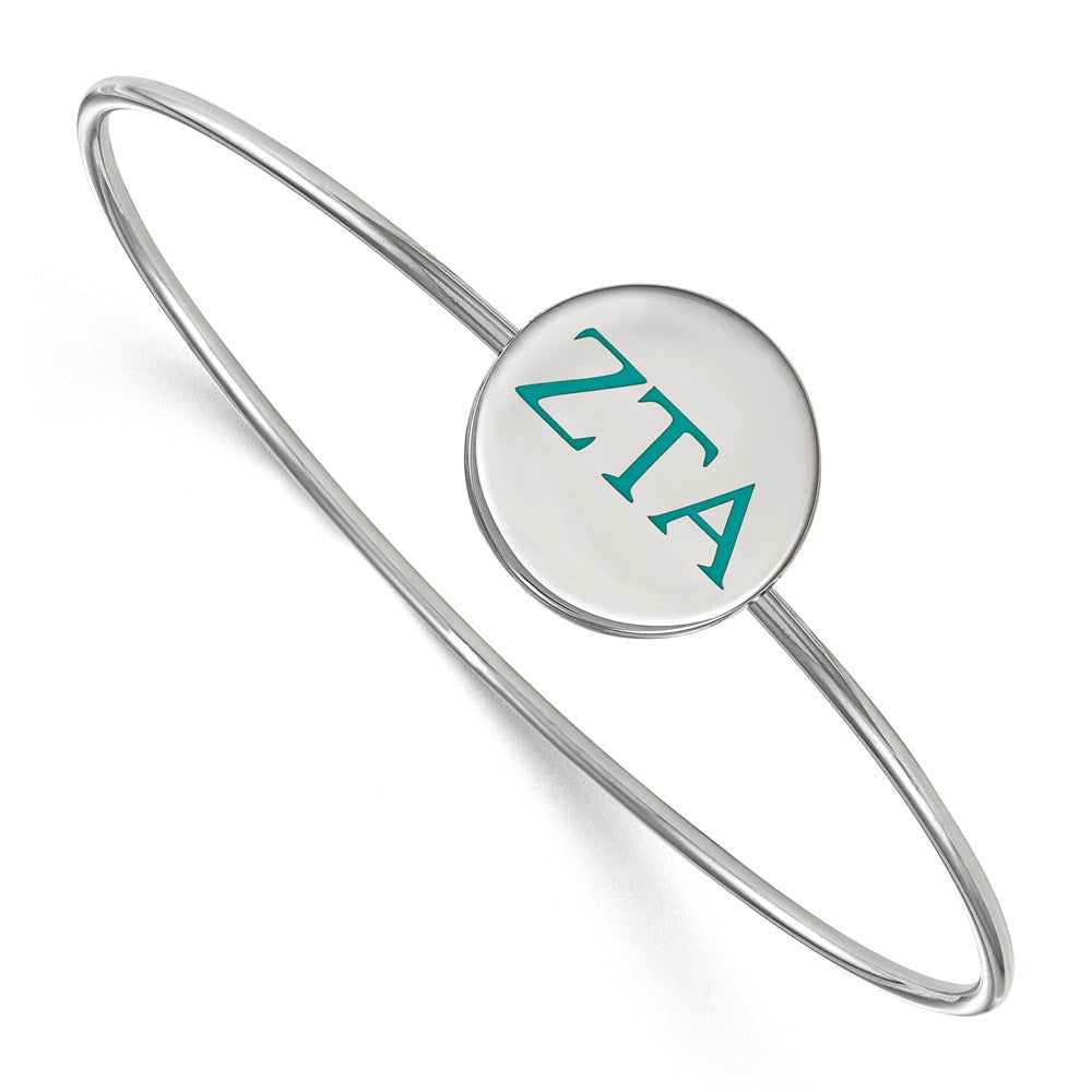 Sterlingsilber Rhodiniert Logoart Zeta Tau Alpha Emailliert Schieber auf Armreif Armband