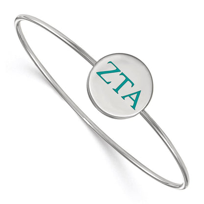 Sterlingsilber Rhodiniert Logoart Zeta Tau Alpha Emailliert Schieber auf Armreif Armband