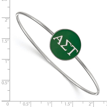 Sterlingsilber Rhodiniert Logoart Alpha Sigma Tau Emailliert Schieber auf Armreif Armband