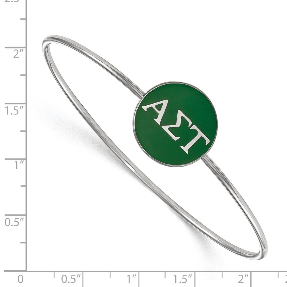 Sterlingsilber Rhodiniert Logoart Alpha Sigma Tau Emailliert Schieber auf Armreif Armband