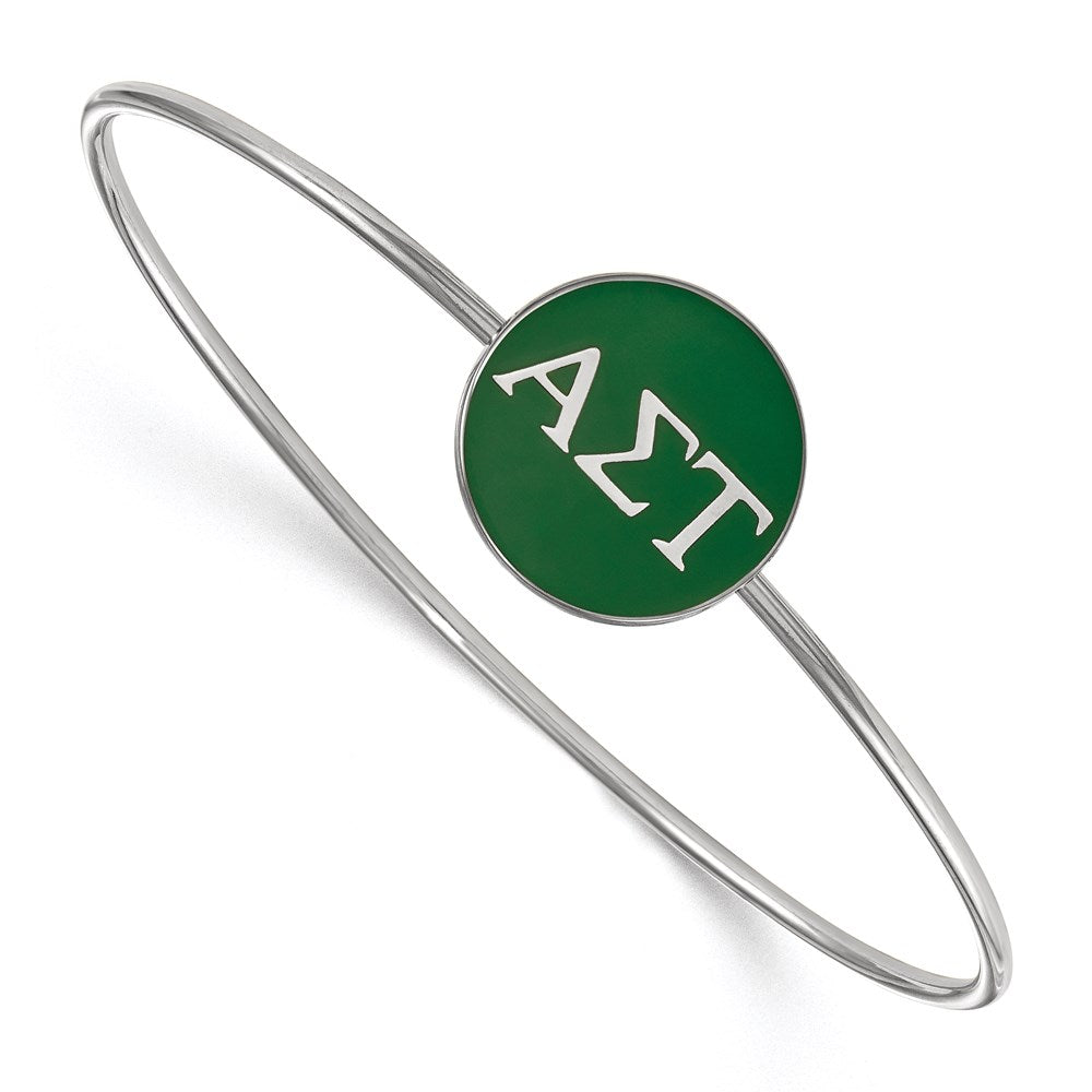 Sterlingsilber Rhodiniert Logoart Alpha Sigma Tau Emailliert Schieber auf Armreif Armband