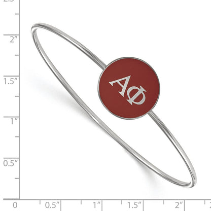 Sterlingsilber Rhodiniert Logoart Alpha Phi Emailliert Schieber auf Armreif Armband