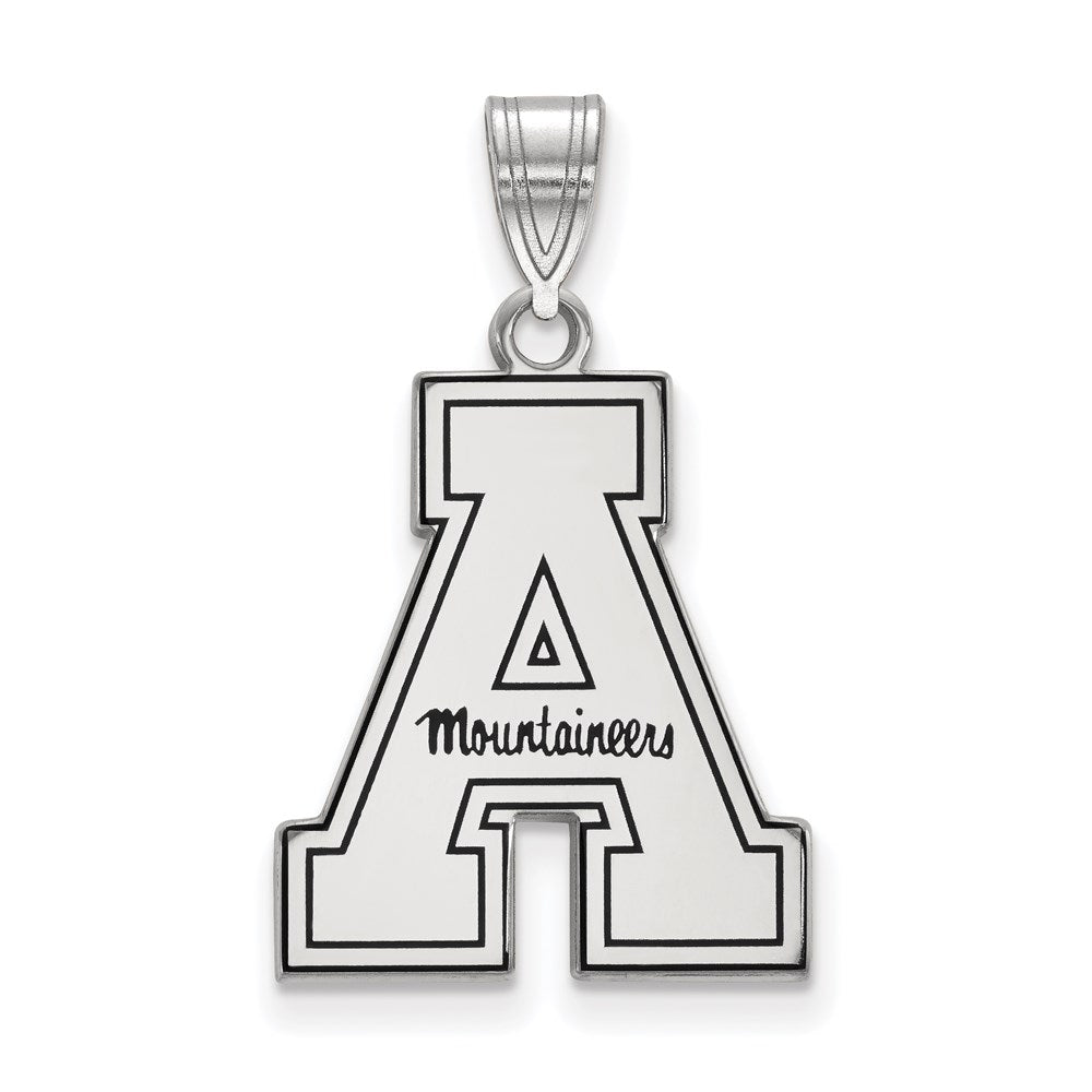 Sterlingsilber Rhodiniert Logoart Appalachian State University Emailliert Groß Anhänger