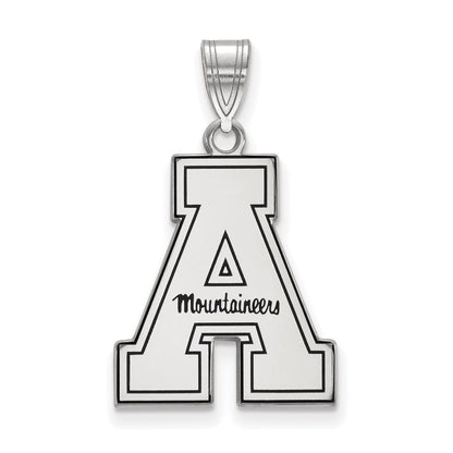 Sterlingsilber Rhodiniert Logoart Appalachian State University Emailliert Groß Anhänger