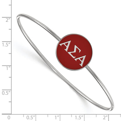 Sterlingsilber S. Rhodiniert Logoart Alpha Sigma Emailliert Schieber auf Armreif Armband