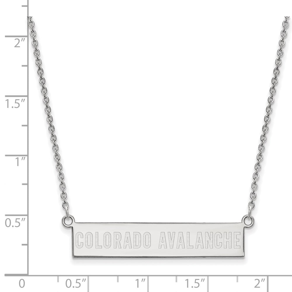 Sterlingsilber Rhodiniert Nhl Logoart Colorado Avalanche Klein Stab 18 Zoll Halskette