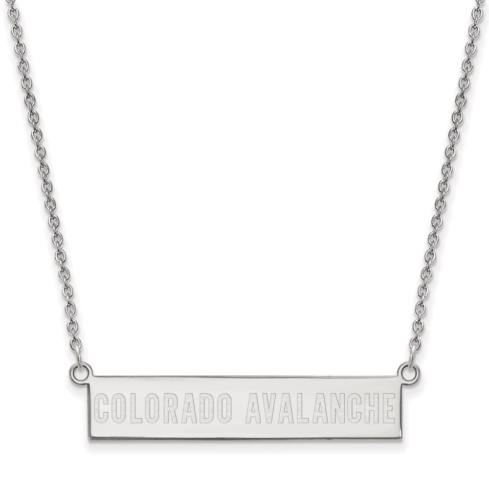 Sterlingsilber Rhodiniert Nhl Logoart Colorado Avalanche Klein Stab 18 Zoll Halskette
