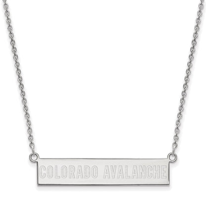 Sterlingsilber Rhodiniert Nhl Logoart Colorado Avalanche Klein Stab 18 Zoll Halskette