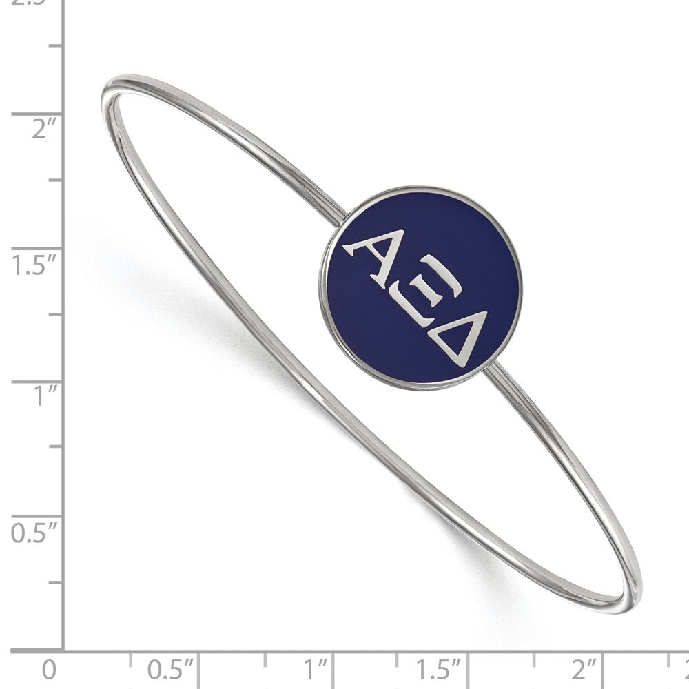 Sterlingsilber Rhodiniert Logoart Alpha Xi Delta Emailliert Schieber auf Armreif Armband