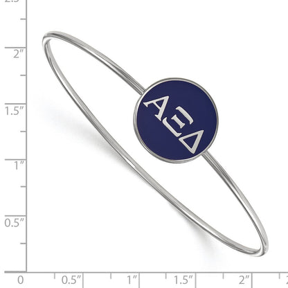 Sterlingsilber Rhodiniert Logoart Alpha Xi Delta Emailliert Schieber auf Armreif Armband