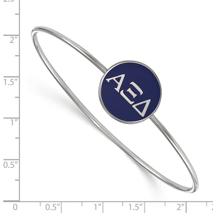 Sterlingsilber Rhodiniert Logoart Alpha Xi Delta Emailliert Schieber auf Armreif Armband