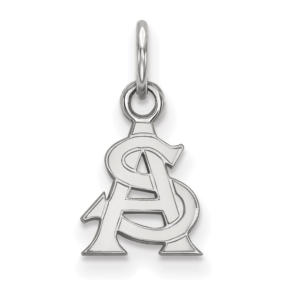 14K Weißgold Logoart Arizona State University A S Extra Klein Anhänger