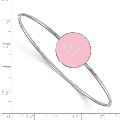 Sterlingsilber Rhodiniert Logoart Delta Gamma Emailliert Schieber auf Armreif Armband