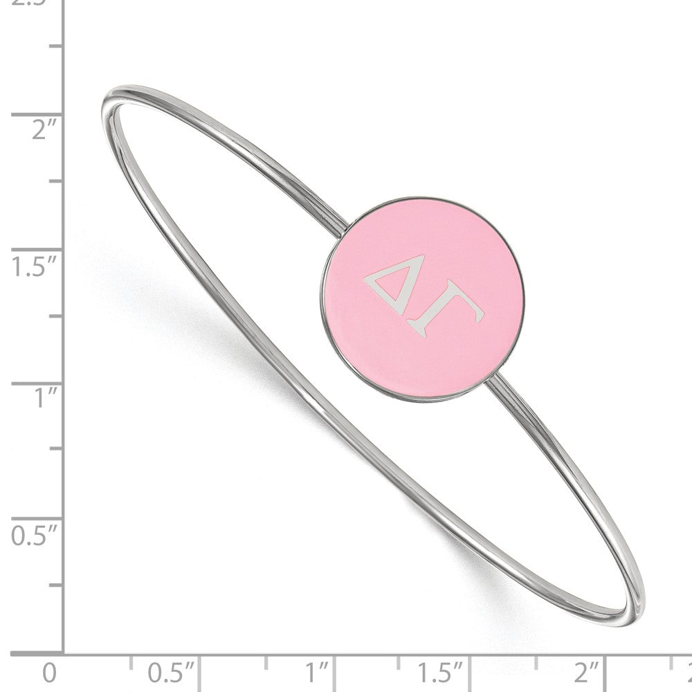 Sterlingsilber Rhodiniert Logoart Delta Gamma Emailliert Schieber auf Armreif Armband