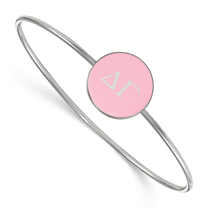 Sterlingsilber Rhodiniert Logoart Delta Gamma Emailliert Schieber auf Armreif Armband