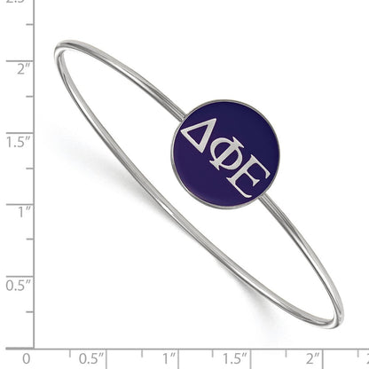 Sterlingsilber S. Rhodiniert Logoart Delta Phi Epsilon Emailliert Schieber auf Armreif Armband