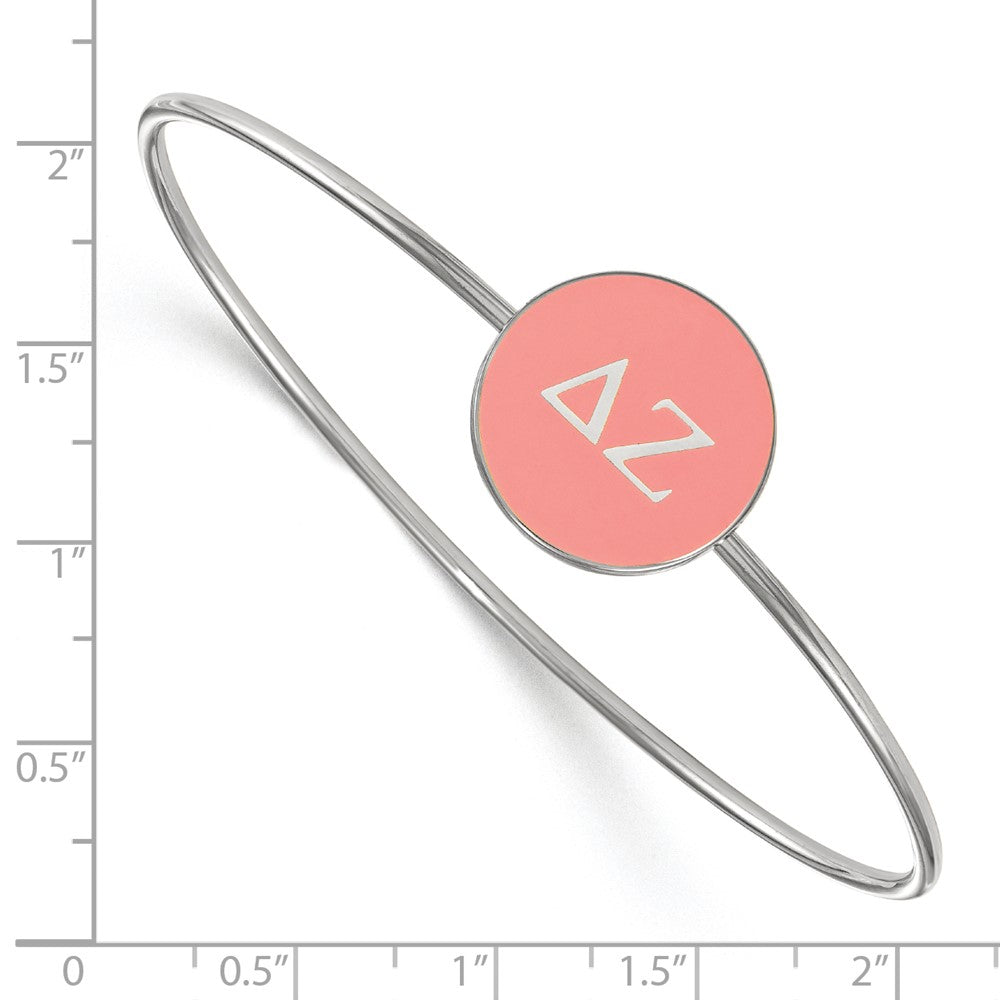 Sterlingsilber Rhodiniert Logoart Delta Zeta Emailliert Schieber auf Armreif Armband