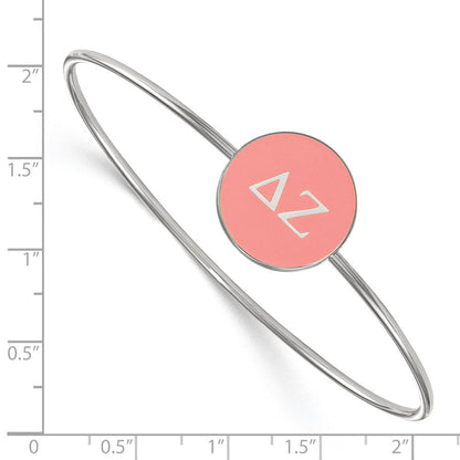 Sterlingsilber Rhodiniert Logoart Delta Zeta Emailliert Schieber auf Armreif Armband