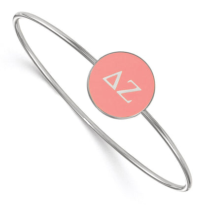 Sterlingsilber Rhodiniert Logoart Delta Zeta Emailliert Schieber auf Armreif Armband