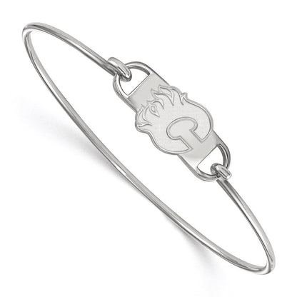 Sterlingsilber Rhodiniert Nhl Logoart Calgary Flames Buchstabe C Klein Mittig 7 Zoll Draht Armreif