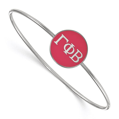 Sterlingsilber Rhodiniert Logoart Gamma Phi Beta Emailliert Schieber auf Armreif Armband