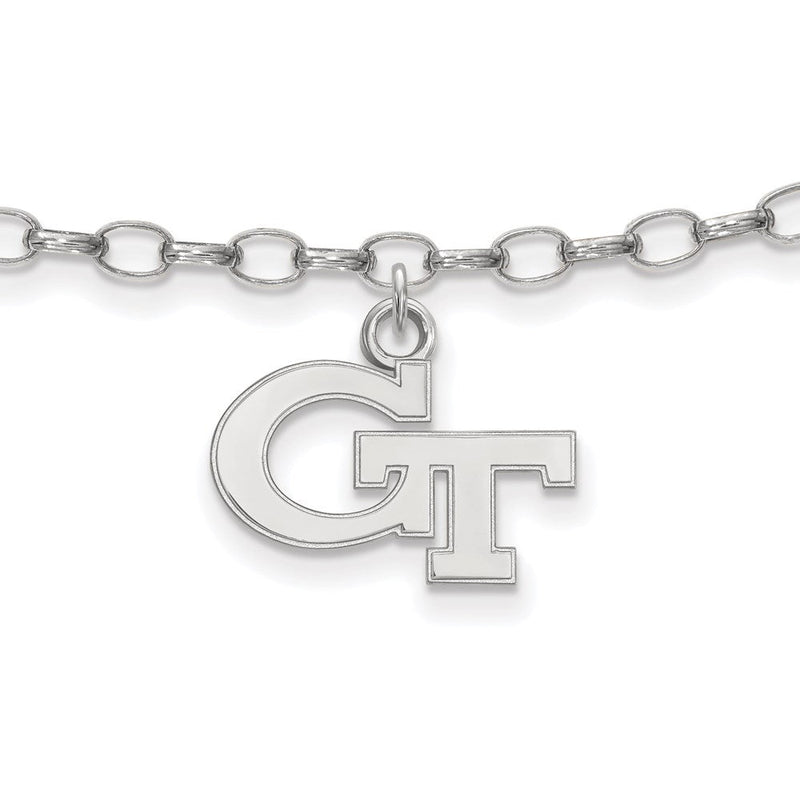 Sterlingsilber Rhodiniert Logoart Georgia Institut Of Technologie Fußkettchen