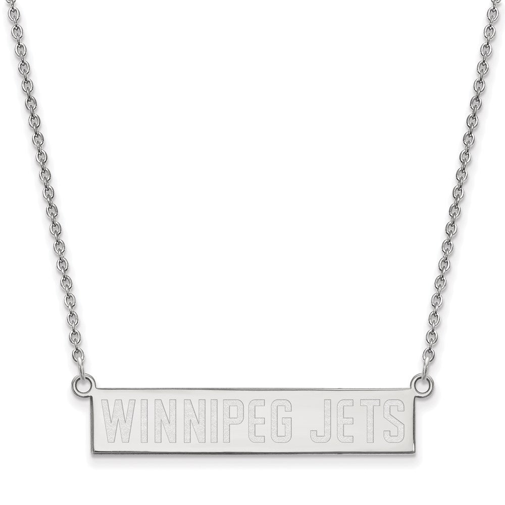 Sterlingsilber Rhodiniert Nhl Logoart Winnipeg Jets Klein Stab 18 Zoll Halskette